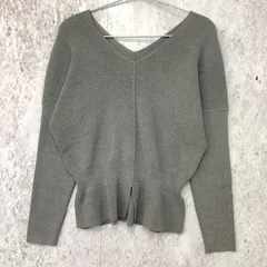 SAISON DE PAPILLON セゾンドパピヨン 裾 ペプラム デザイン ニット グレー Lサイズ ◇〇