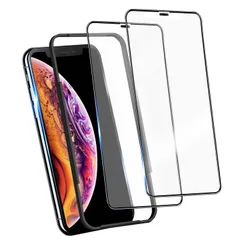 【2枚入り】For iPhone11Pro iPhoneX Xs 強化ガラスフィルム (2枚) 高感度なタッチ感/指紋付着防止/高透過率/硬度9H/気泡ゼロ/貼りミスゼロ/飛散防止 全面保護 (5.8インチ) ガイド枠付き携帯電話用フィルム