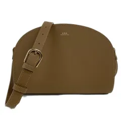 A.P.C.(アーペーセー) ショルダーバッグ ハーフムーン ブラウン エンボス加工 レザー