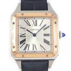 カルティエ Cartier 腕時計 サントスデュモンLM W2SA0011 スクエア サンレイ シルバー文字盤 ローマンインデックス ブラック アリゲーターレザーベルト SS K18PG クオーツアナログ 【箱・保付き】 【中古】のサムネイル