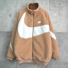 ナイキ スウッシュロゴ リバーシブル ボアジャケット ナイロンジャケット ブルゾン ベージュ / キャメル メンズ