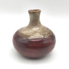 備前焼 花瓶】一輪挿し 手のひらサイズ 陶器 壺 日本製 丸型 - メルカリ