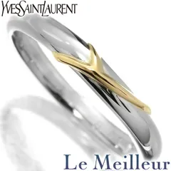 イヴ・サンローラン YVES SAINT LAURENT コンビカラーリング 指輪 プラチナ Pt1000 8号 中古 プレラブド 返品OKのサムネイル