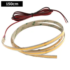LEDテープライト 24V 150cm COB 電球色 ドットレス 片端子 白ベース ケーブル1.5m