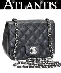 美品 シャネル CHANEL ミニマトラッセ17 チェーンショルダーバッグ キャビア 黒 S金具 13番台 【72908】