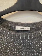 ザラ グレーニット セーター キュービック 装飾 Sサイズ