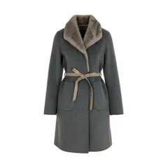 人気デザイン★ブルーアイリス サガミンク フード付きコート トリミング 横段 人気デザイン☆ブルーアイリス サガミンク フード付きコート