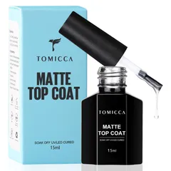 【新着商品】TOMICCAトップコートジェルネイル マットトップコート15ml 1 本セット マット ジェル ノンワイプ 拭き取り不要 UV/LEDランプ必要
