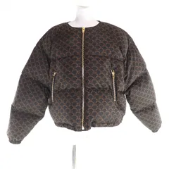 極美品★CELINE セリーヌ 2W782344N トリオンフマカダム ボンバー ダウンジャケット アウター ブラウン 40 イタリア製 正規品 レディース 極美品☆CELINE セリーヌ 2W782344N トリオンフマカダム ボンバー