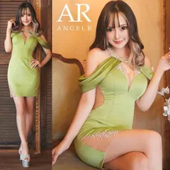 【AngelR / エンジェルアール】デコルテマストビジューオフショルダーギャザータイトミニドレス AR22227