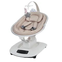 Thinkmax ベビーバウンサー 電動ベビースウィング Bluetooth&リモコン対応 メロディー内蔵 5段階揺れ調節 角度調節可能 ロッキングチェア 丸洗い可能 安全ベルト付き 0ヶ月～ 出産祝い ベージュ＆グレー IB801
