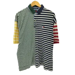 トミーヒルフィガー TOMMY HILFIGER クレイジーパターン ボーダー ポロシャツ メンズ  XL
