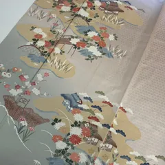 付下げ 友禅 籠目の地紋 素敵な染め 一つ紋 訪問着 正絹 着物 MK-2230