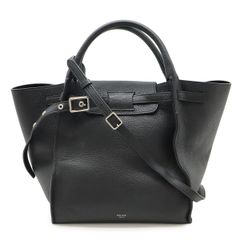 CELINE セリーヌ ビッグバッグ スモール ハンドバッグ 2WAY ショルダーバッグ 斜め掛け レザー ブラック 黒 シルバー金具 183313