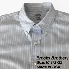16 1/2-33】アメリカ製 Brooks Brothers ポロカラーシャツ / Cotton100