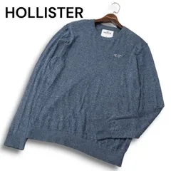 HOLLISTER ホリスター ロゴ刺繍★ セーター クルーネック ニット Sz.M メンズのサムネイル