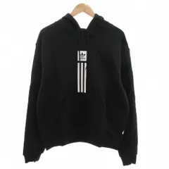 アディダス adidas タグ付き スウェットパーカー フーディ プルオーバー 長袖 O 黒 ブラック ロゴ EC7322 /FF