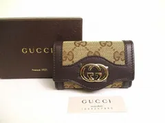 グッチ GUCCI GGキャンバス インターロッキングG 6連 キーケース キーリング メンズ レディース 【未使用保管品】