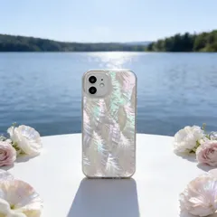 ハンドメード iPhone 16 15 14 13 12 11ケース 手作り 天然貝 シェル 螺鈿風 スマホケース 耐衝撃カバー