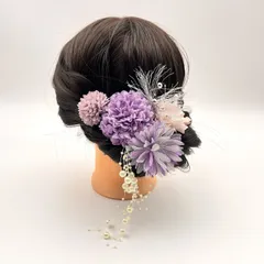 パステルカラーお花のヘアクリップ　和風ヘアアクセサリー