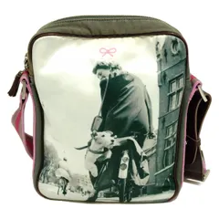 Anya Hindmarch(アニヤハインドマーチ) ショルダーバッグ - ライトグレー×ダークグレー×マルチ 転写プリント/イヌ/斜めがけ レザー