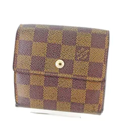 【最大30％OFF】ルイ・ヴィトン LOUIS VUITTON 二つ折り財布 ダミエ ポルトフォイユエリーズ ブラウン ベージュ ゴールド レディース 中古