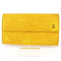 【最大30％OFF】ルイ・ヴィトン LOUIS VUITTON 長財布 エピ ポシェットポルトモネクレディ イエロー パープル ゴールド レディース 中古
