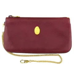 【最大30％OFF★ウィンターセール】カルティエ CARTIER ポーチ マストライン チェーン付き ボルドー ゴールド レディース 中古