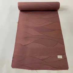 【在庫一掃】 反物 優品 羽尺 羽織 和装コート 幾何学模様 地紋 小豆色 正絹 【中古】