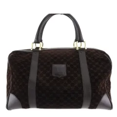 セリーヌ CELINE ハンドバッグ マカダム ブラウン ベージュ ゴールド レディース 中古