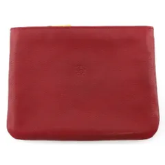 【最大30％OFF】ロエベ LOEWE ポーチ アナグラム レッド ゴールド レディース 中古