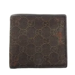 【最大30％OFF】グッチ GUCCI 二つ折り財布 GGキャンバス ブラウン ベージュ レディース 中古