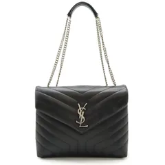 SAINT LAURENT PARIS サン ローラン パリ イブサンローラン YSL ルル ミディアム チェーンショルダー Yキルティング レザー ブラック 574946