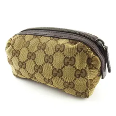 【最大30％OFF】グッチ GUCCI ポーチ GGキャンバス ベージュ ブラウン レディース 中古