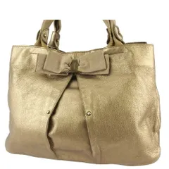 【最大30％OFF】サルヴァトーレフェラガモ Salvatore Ferragamo トートバッグ ヴァラリボン ゴールド ベージュ レディース 中古