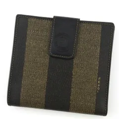 【最大30％OFF】フェンディ FENDI 二つ折り財布 ペカン ブラック ベージュ レディース 中古