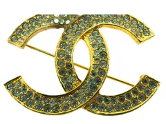 【最大30％OFF】シャネル CHANEL ブローチ ココマーク ラインストーン付き ゴールド レディース 中古