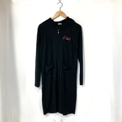 HYSTERIC GLAMOUR ヒステリックグラマー ロングジップアップパーカー フーディー 01172CF01 バックプリント  ブラック トップス A15420◆