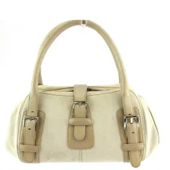 【最大30％OFF】ロエベ LOEWE ハンドバッグ 異素材コンビ ベージュ シルバー レディース 中古