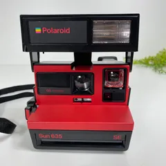 Polaroid Sun 635 SE ポラロイド インスタントカメラ 赤黒 ジャンク品 レトロカメラ