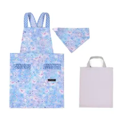 COLORFUL CANDY STYLE 新品  バッククロス子どもエプロン(100～120cm) 手提げバッグ・三角巾付き ムーンライトバタフライ
