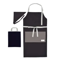COLORFUL CANDY STYLE 新品  エプロン(150～170cm) 手提げバッグ・三角巾付き くすみ無地 くすみブラック