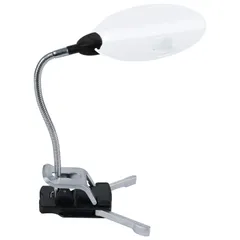 【特価セール】Sutekus スタンドルーペ ルーペ拡大鏡 拡大ルーペ 読書ルーペ 拡大鏡スタンド LEDライト付き クリップ対応 レンズ径11cm/13cm 2.5倍/5倍 細かい作業対応用 母親・父親へのプレゼント (130mm)