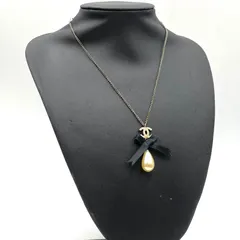 CHANEL シャネル　ネックレス　チョーカー　ココマーク　リボン　パール　系　シルバー　04 A ヴィンテージ