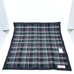 シール付き　Calvin clein　カルバンクライン　ハンカチ　スカーフ　コットン　メンズ　チェック　ブラック　刺繍