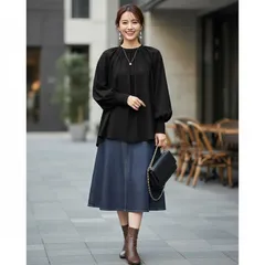 ギャザー ブラウス ラグラン バルーン スリーブ