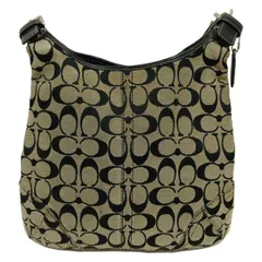 COACH(コーチ) ショルダーバッグ クラシックシグネチャーヒッピー F12992 黒×白 レザー