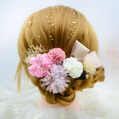 和風ヘアアクセサリー かんざし風Uピン 手作り布花 髪飾り 和服に合うヘアピン