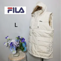 新品未使用品  フィラ　FILA　ベスト　アイボリー色系　Lサイズ　フード