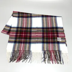 OG28 【美品】マフラー　ストール　カシミヤ100% オフxヘレッド系　防寒　冷え対策　レディース　ファッション小物